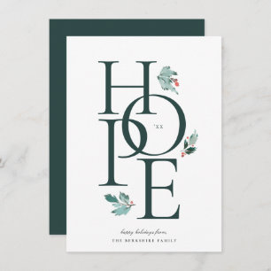 Cartão De Festividades Holiday Hope Modern Botanical Berry