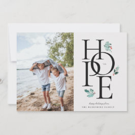 Cartão De Festividades Holiday Hope Modern Botanical Berry Photo