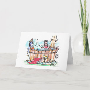 Cartão De Festividades Holiday Hot Tub