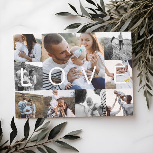Cartão De Festividades Holiday Love   Fotos Mínimas Múltiplas em Grade Mo