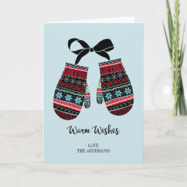 Cartão De Festividades Holiday Mittens Warm Wish Saudações