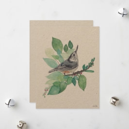 Cartão De Festividades Holiday Nuthatch Bird