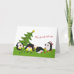 Cartão De Festividades Holiday Penguin Fun