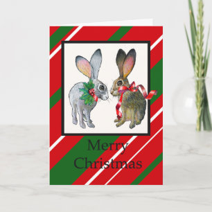 Cartão De Festividades Holiday Rabbits Greeting Card