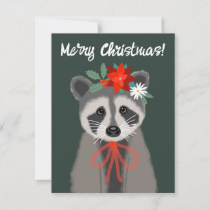 Cartão De Festividades Holiday Raccoon