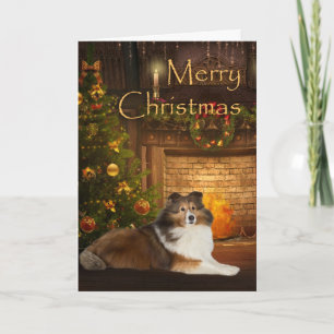 Cartão De Festividades Holiday Sheltie