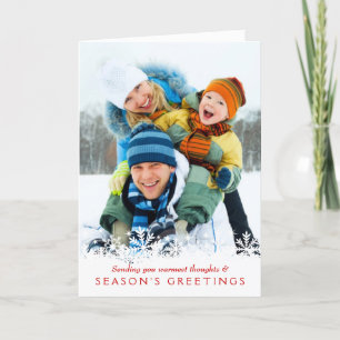 Cartão De Festividades Holiday Snowflake Full-bleed Photo Greeting Card