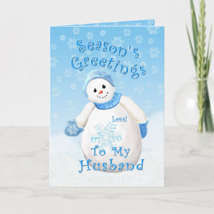 Cartão De Festividades Holiday Snowman Love for Husband Card