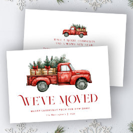 Cartão De Festividades Holiday Truck Moving New Home Announcement Card