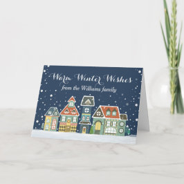 Cartão De Festividades Holiday Winter Snow Homes