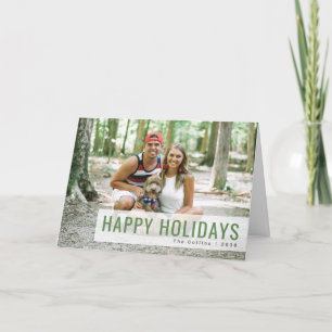 Cartão De Festividades Holidays Modern   Casal de Cachorro Verde Divertid