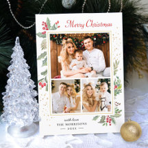 Holly Berries Elegante Chic Feliz Natal 3 Foto