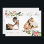 Cartão De Festividades Holly Berry Pine Natal Muito Alegre 2 Foto<br><div class="desc">Se precisar de mais personalização,  por favor,  sinta-se à vontade para me enviar uma mensagem para yellowfebstudio@gmail.com.</div>