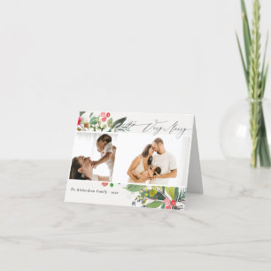 Cartão De Festividades Holly Berry Pine Natal Muito Alegre 2 Foto