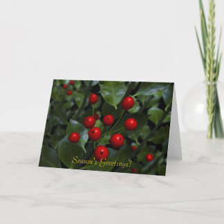 Cartão De Festividades Holly Card