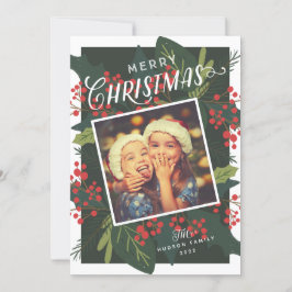 Cartão De Festividades Holly Days | Feliz Natal Foto Inclinação