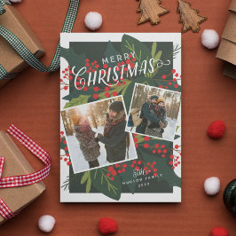 Cartão De Festividades Holly Days | Feliz Natal Inclinação 2 Foto
