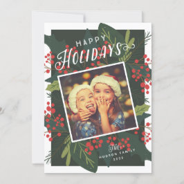 Cartão De Festividades Holly Days | Foto Inclinação de Feriados Felizes