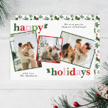 Cartão De Festividades Holly Feliz Natal Bright Family<br><div class="desc">Cartão de Natal brilhante e divertido para enviar para a família e amigos!</div>