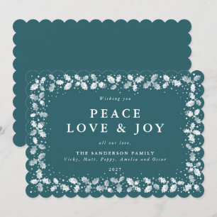 Cartão De Festividades Holly Impressa Verde Deixa A Borda Plana Não Foto