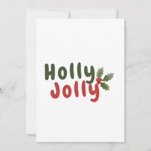 Cartão De Festividades Holly Jolly – Fonte Festiva de Feriado com Ícone d