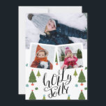 Cartão De Festividades Holly Jolly Fun Script Christmas Pine Tree Photo<br><div class="desc">Envie desejos e saudações quentes de feriado aos seus entes queridos com este cartão festivo, fofo e divertido de três (3) fotos colage, com três (3) fotos da sua família favorita, em um simples layout de colagem, com a apresentação "Holly Jolly", que aparece na divertida e fofinha tipografia de script....</div>