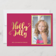 Holly Jolly magenta - foto de script de caligrafia
