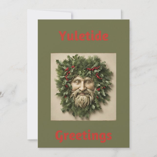 Cartão De Festividades Holly King Vazio Flat Holiday Card (Frente)