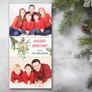 Cartão De Festividades Holly Lanterna Natal