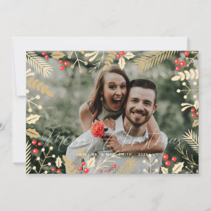 Cartão De Festividades Holly Photo Frame Christmas