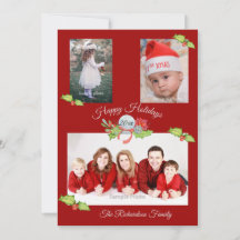 Holly Poinsettia Snow Globe Red Personalizado Foto