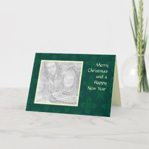 Cartão De Festividades Holly Snow Christmas Template