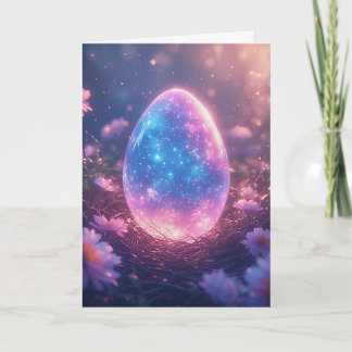 Cartão De Festividades Holographic Neon Easter Egg Card