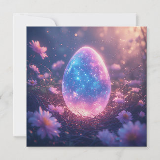 Cartão De Festividades Holographic Neon Easter Egg Card