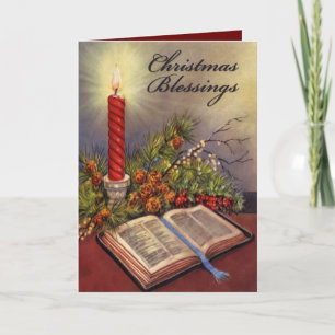 Cartão De Festividades Holy Bible Christian Christmas Card w/Verse