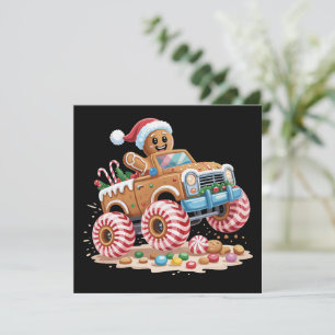 Cartão De Festividades Homem de Biscoito de Caminhão Monstro Natal Cozime