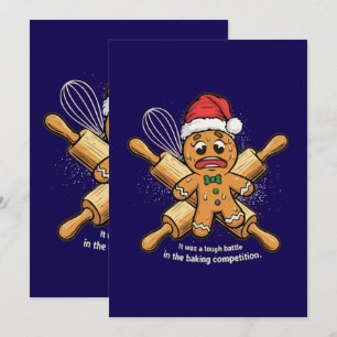 Cartão De Festividades Homem de Biscoito de gengibre engraçado "Batalha D