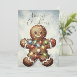 Cartão De Festividades Homem de Biscoito de Gengibre Inverno Natal