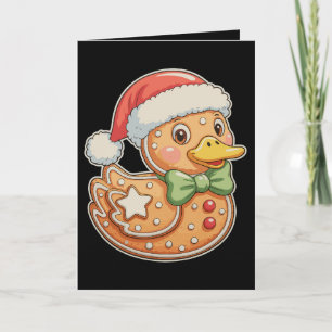 Cartão De Festividades Homem de Biscoito de Gengibre Pato Natal Xmas Feri