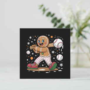 Cartão De Festividades Homem de Biscoito de Natal Jogador de Esportes de 
