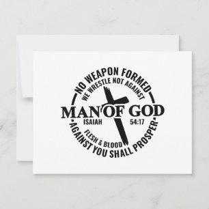 Cartão De Festividades Homem de Deus, Nenhuma Arma Formada Contra Mim Irá