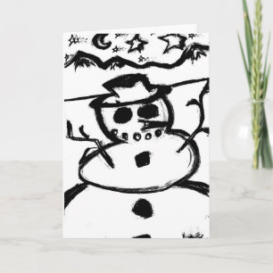 Cartão De Festividades Homem de neve