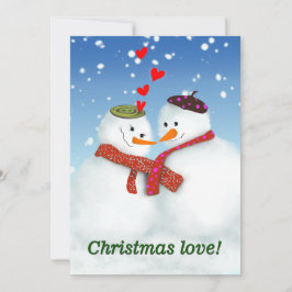 Cartão De Festividades Homem de neve de amor de Natal