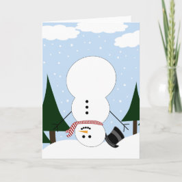 Cartão De Festividades Homem de Neve para Baixo