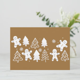 Cartão De Festividades Homem de Pão de Mel Natal Festa de Natal Inverno P
