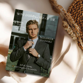 Cartão De Festividades Homem Mais Elegante do Ano Capa da Revista