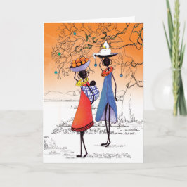 Cartão De Festividades Homem & mulher de Maasai