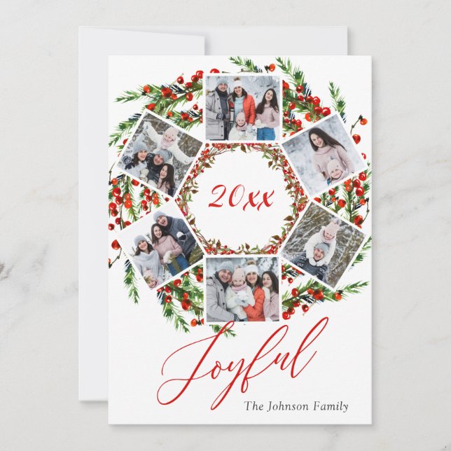 Cartão De Festividades Homenagem a Holly Berry Birry, Latido 6 FOTO (Frente)