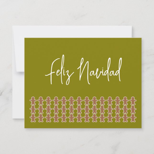 Cartão De Festividades Homens de Pão de Mel no Feliz Natal (Frente)