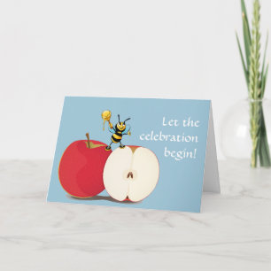 Cartão De Festividades Honeybee Apple Rosh HaShana Card